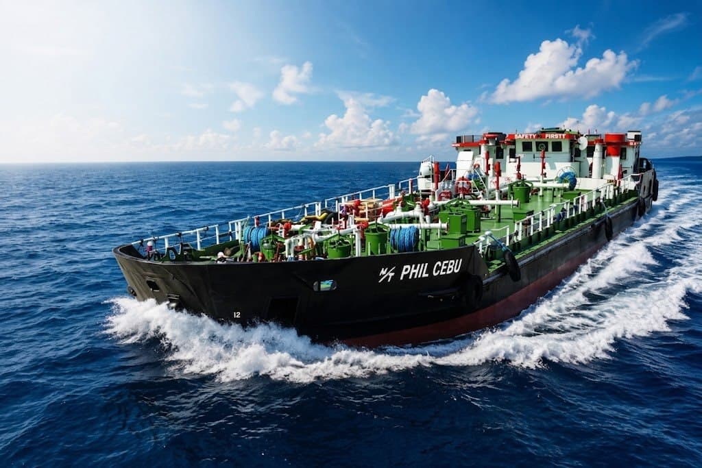 MT Phil Cebu, Phil National Lines tanker under way in Philippine waters