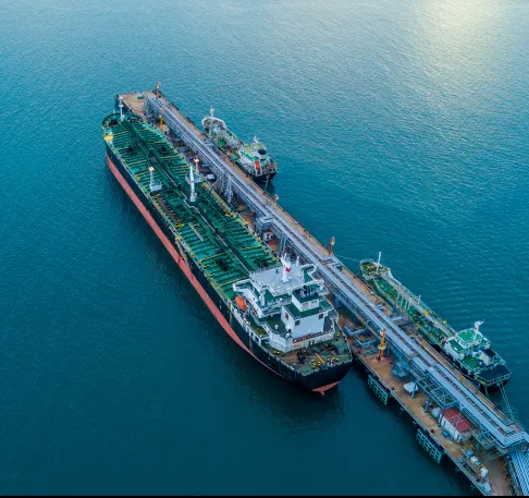 PNL tanker alongside a terminal jetty during a cargo transfer